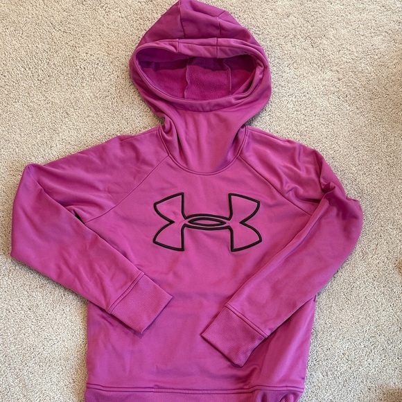 Under Armour Magenta Hoodie with Black Logo - Picture 1 of 2